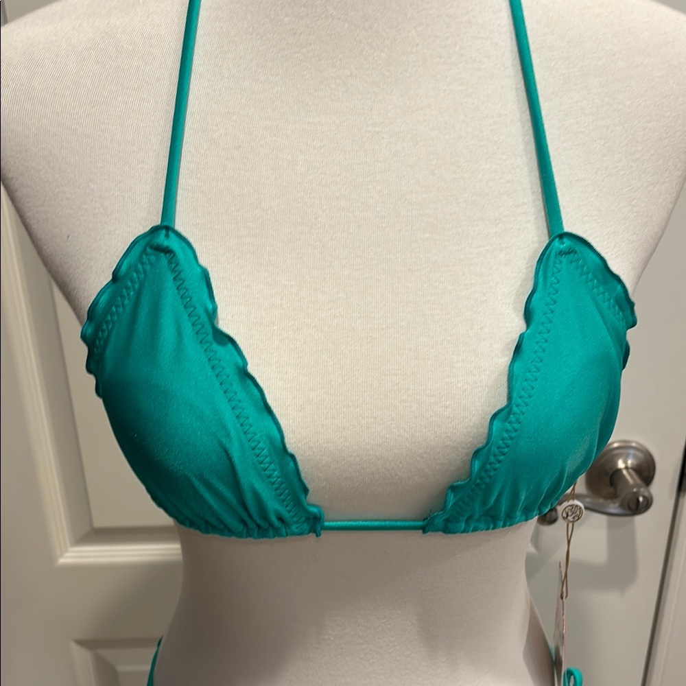 Teal Halter Bikini Set by Luli Fama - Picture 2 of 5